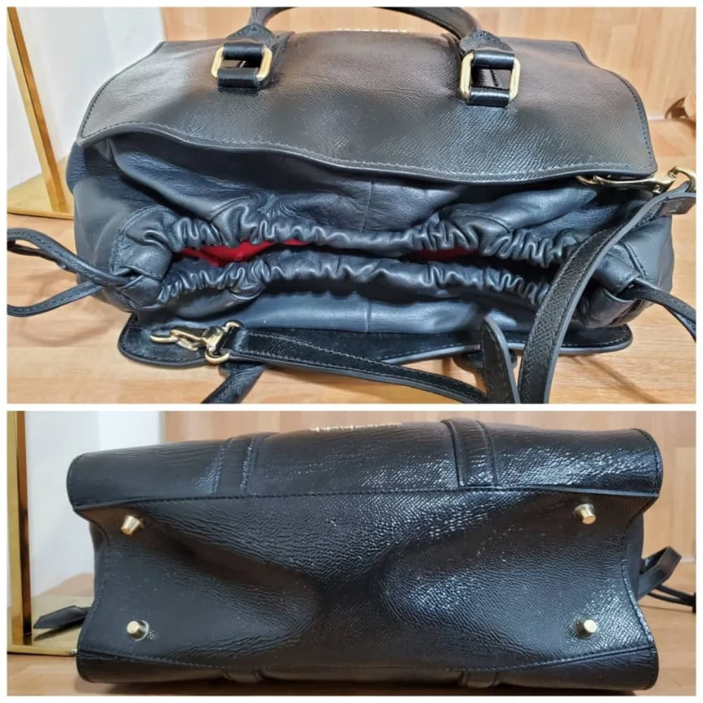 Authentic Burberry Dinton Convertible Satchel Patent Medium